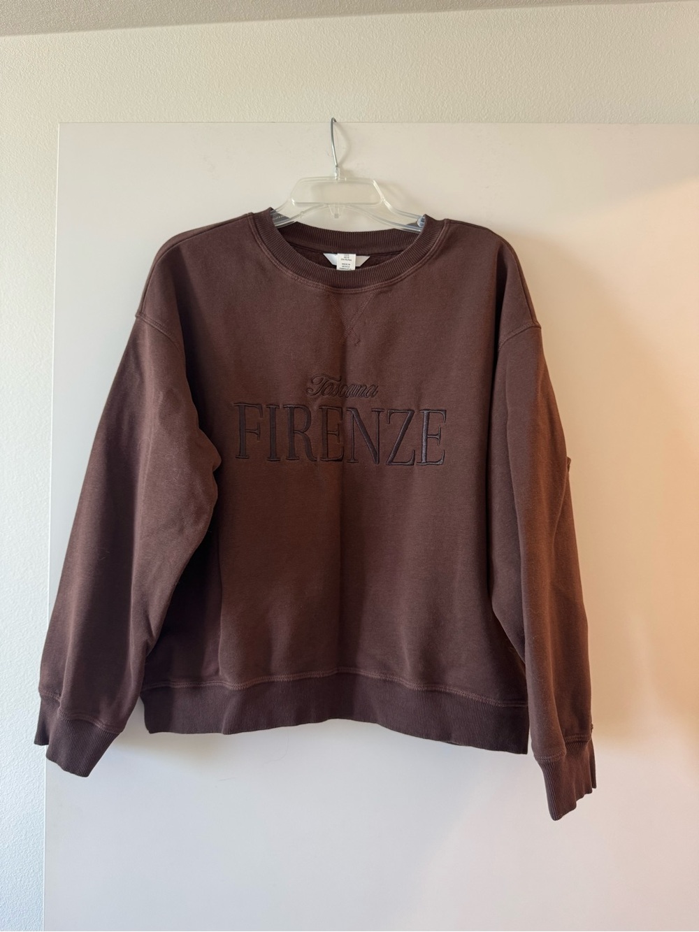 Firenze Embroidered Crewneck Sweatshirt - Brown